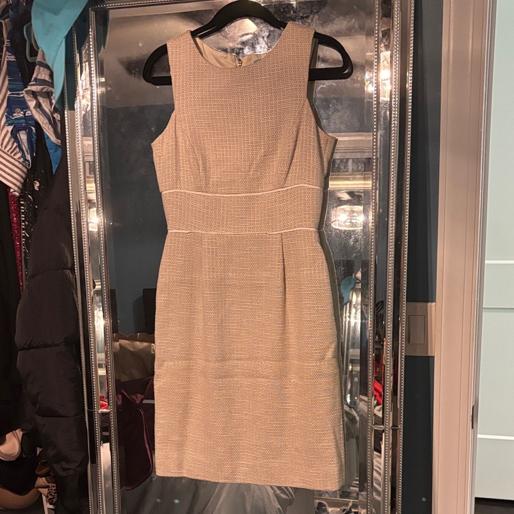 ANTONIO MELANI Cream Textured Midi Dress